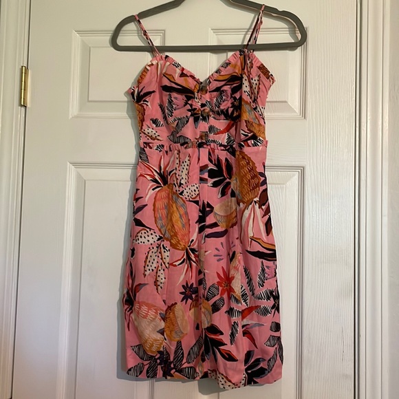 NWT FARM Rio Pink Pinneaple Mini Dress - Pink Multi - Picture 1 of 5